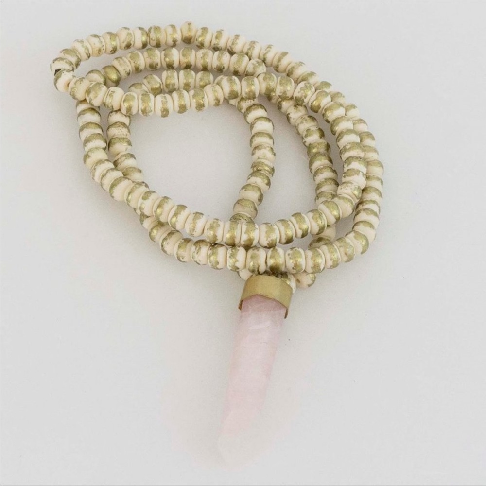 Necklace Pink Crytsal Pendant Obelisk